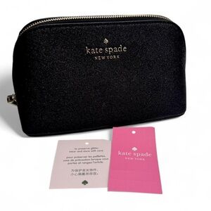 Kate Spade Bag - Cosmetics Makeup Black Glitter Sparkle Cosmetic with Tags ♠️🩷✨